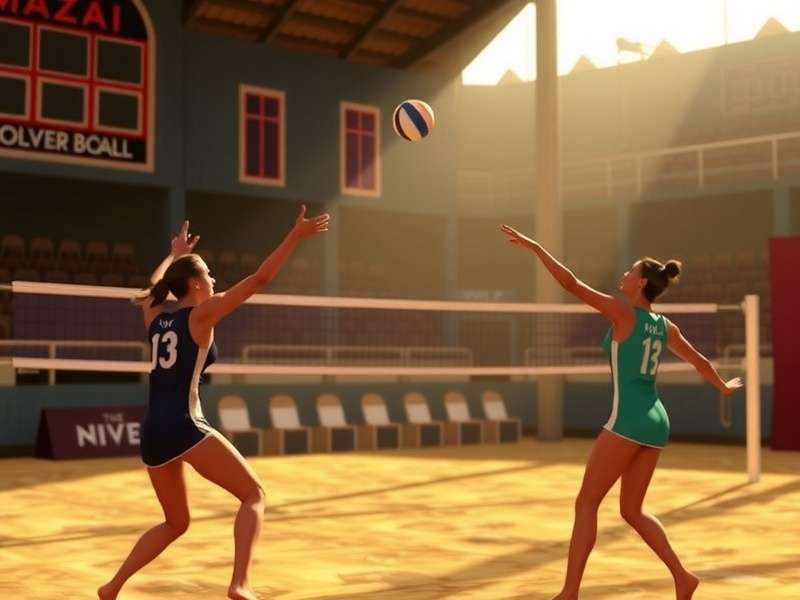 Mahal Volley Star - Intense Match Action Mahal Volley Star in-game match showing players hitting the ball