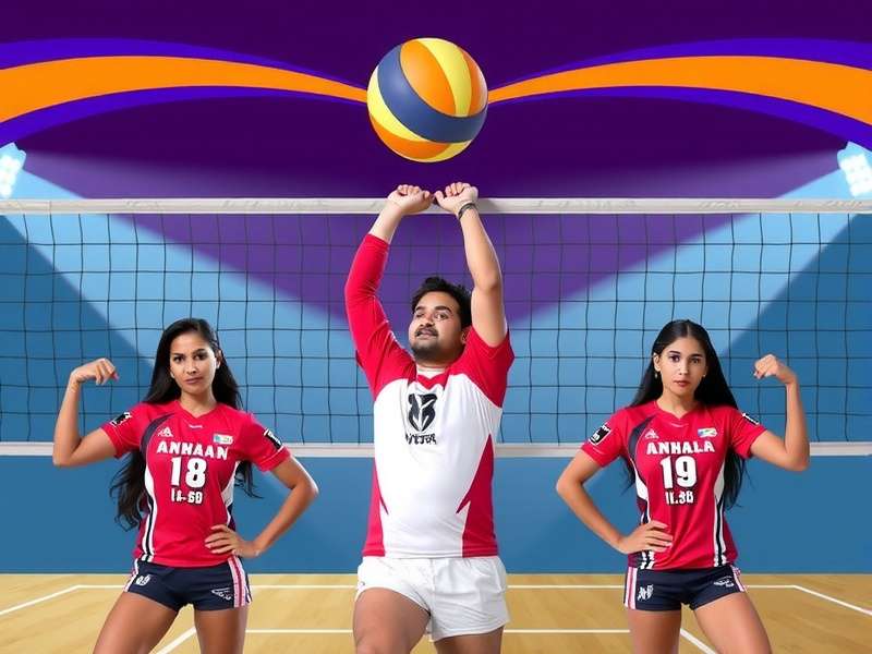 Mahal Volley Star - India's Favorite Volleyball Game Mahal Volley Star game banner featuring Indian volleyball players