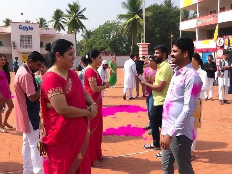 Mahal Volley Star - Holi Festival Event Mahal Volley Star Holi event showing colorful court and players in traditional attire